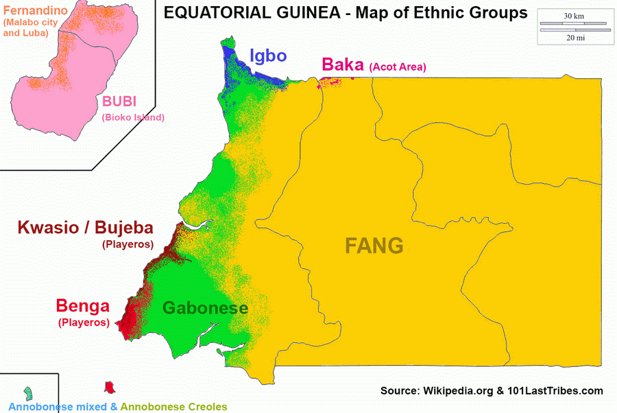 Equatorial Guinea Ethnic map