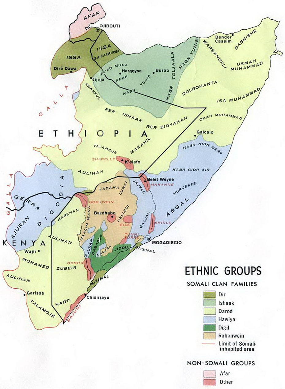 Somalia ethnic map