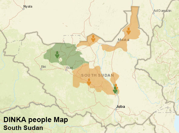 Dinka people map